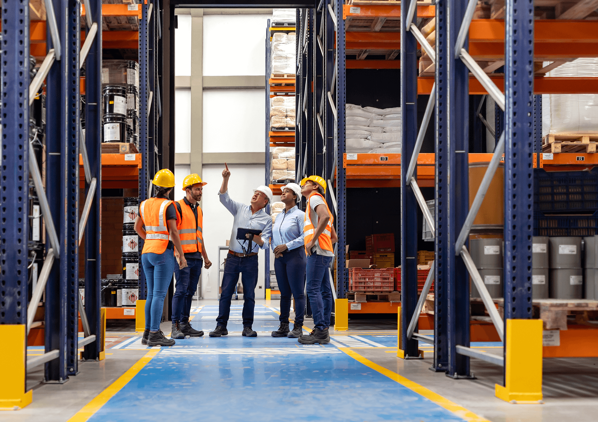 Safety training in a warehouse