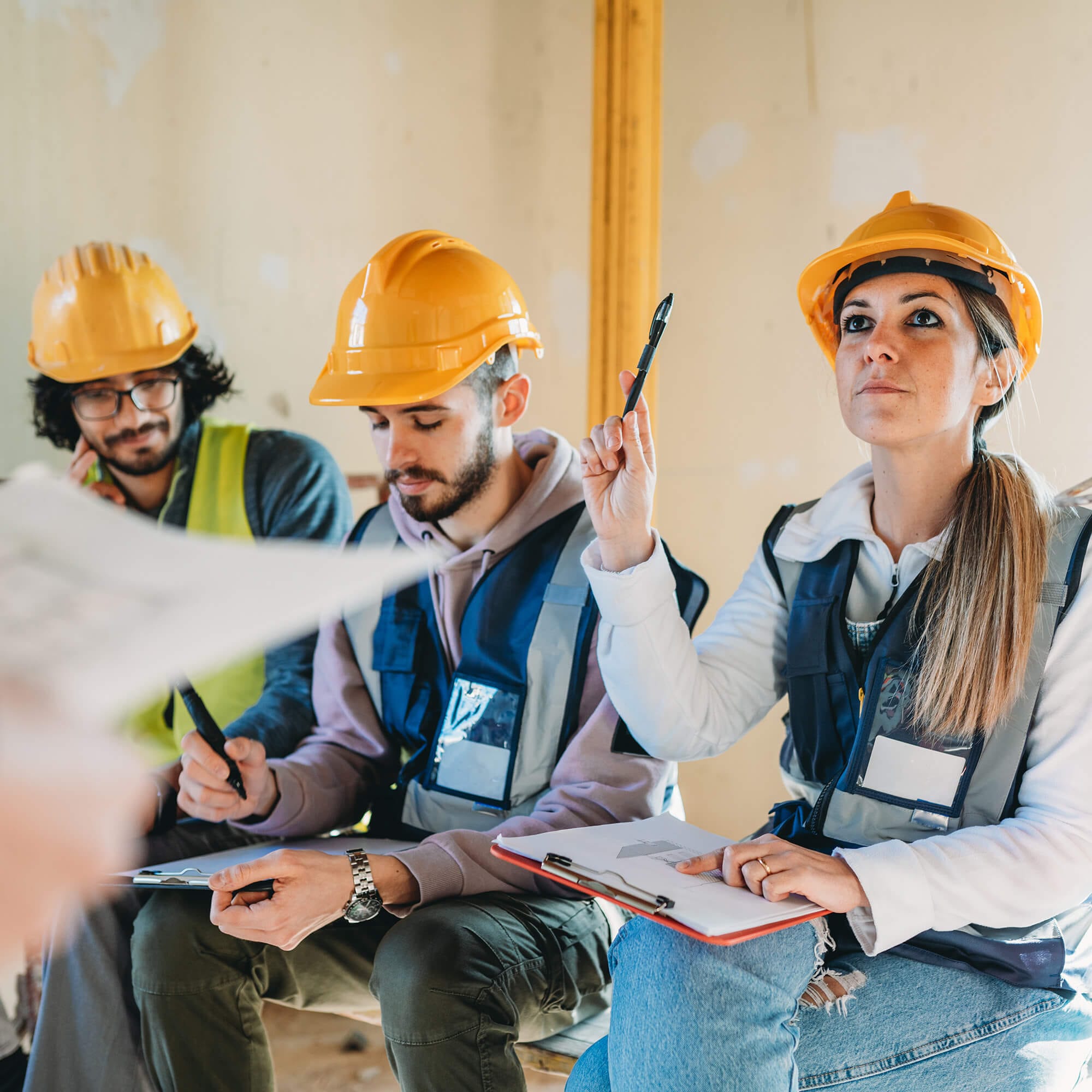 Safety training on a construction site