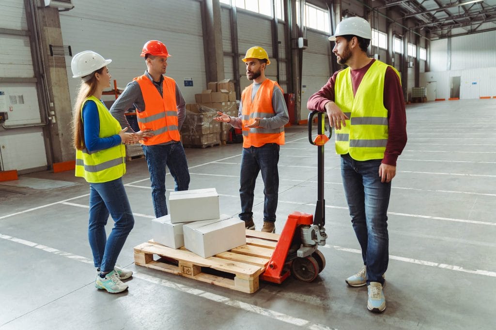 Safety training in a warehouse